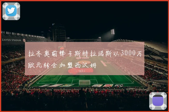 拉齐奥前锋卡斯特拉诺斯以3000万欧元转会加盟西汉姆